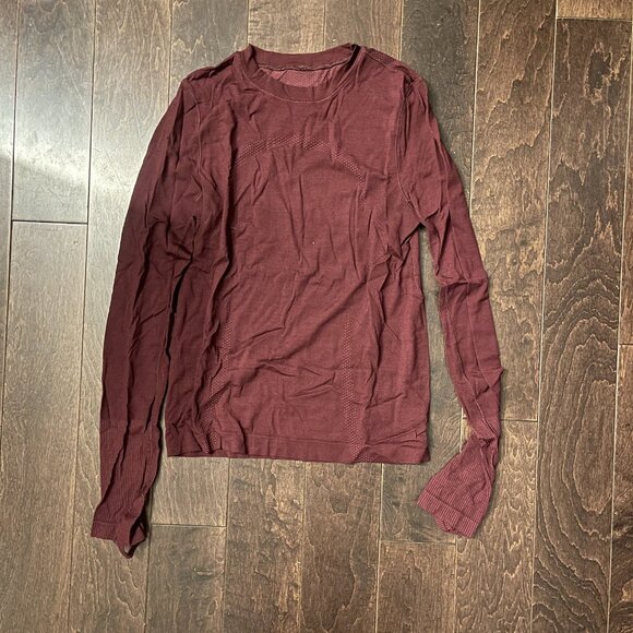 Lululemon Swiftly Wool Blend Long Sleeve Garnet - Picture 2 of 2